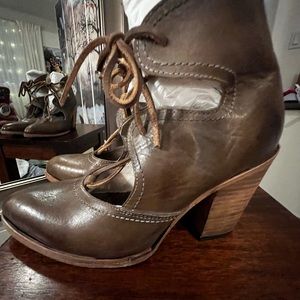 Freebird leather, lace up booties